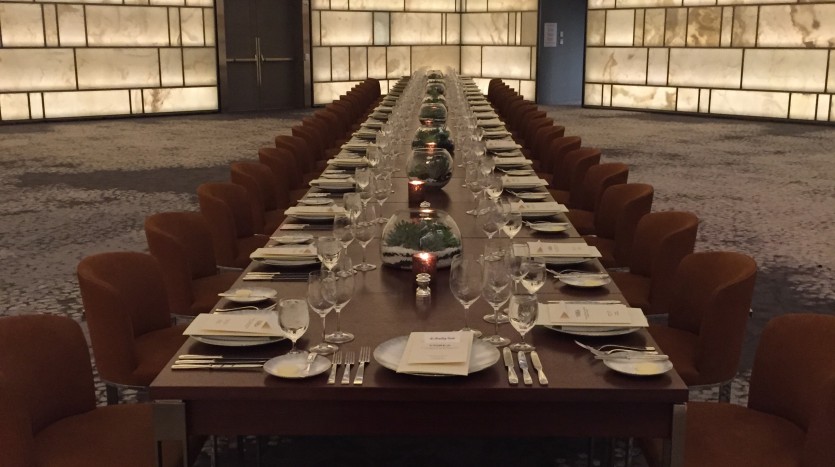 King table set up for private dining at Park Hyatt New York, Best Venues